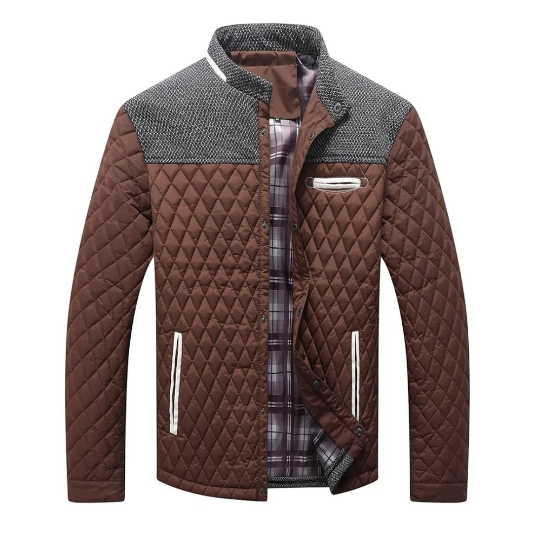 Men's Jackets Winter Warm Bomber Quilted Coat Lightweight Business Casual Button Down Clothing Waterproof Warm Jackets US Size
