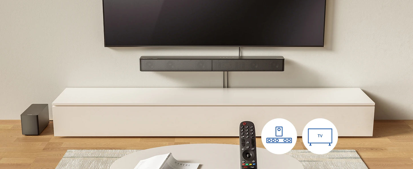 ULTIMEA 340W 5.1 Soundbar with Dolby Atmos, Surround Sound System with 5.25" Wired Subwoofer, Home Theater Smart APP Control
