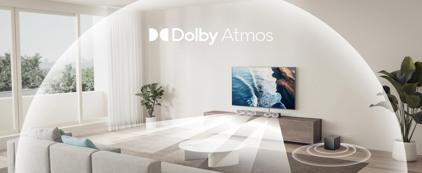 ULTIMEA 340W 5.1 Soundbar with Dolby Atmos, Surround Sound System with 5.25" Wired Subwoofer, Home Theater Smart APP Control