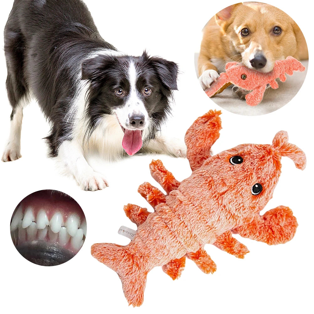 Floppy Lobster Interactive Dog Toy Funny Interactive Dog Plush Toy Floppy Lobster Pet Squeak Toys for Small Medium Large Dogs